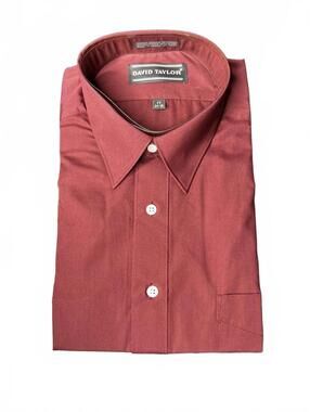 David Taylor NWT Burgundy Dress Shirt - 17 (34/35)